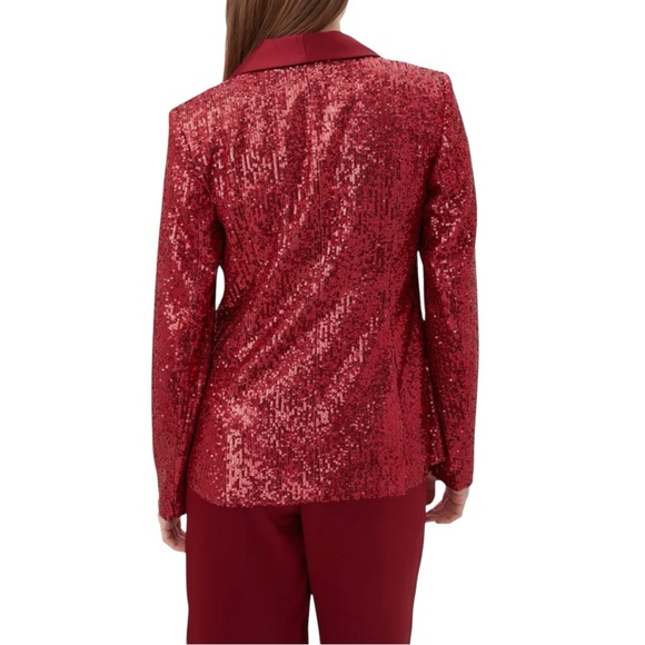 Trina Turk Al Red Sequin Blazer - Picture 2 of 6